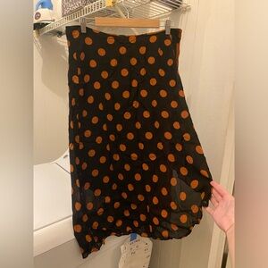 Polka Dot Skirt - Black and Orange